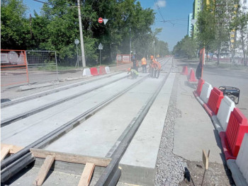 Около 2 км трамвайных путей уже поменяли вдоль проспекта Гагарина в Нижнем Новгороде