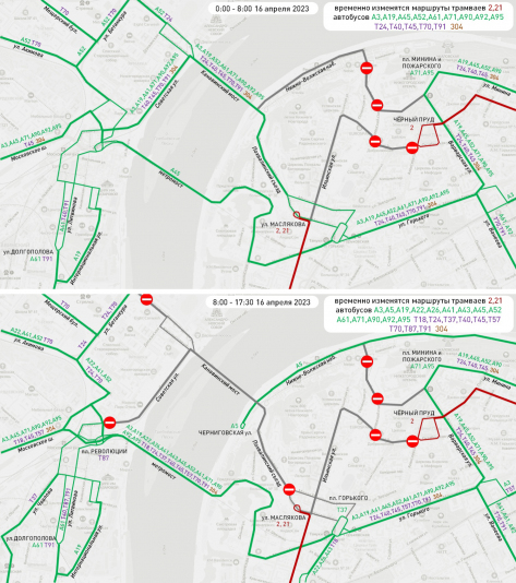 В связи с проведением в Нижнем Новгороде Пасхального крестного хода 16 апреля изменится схема движения общественного транспорта